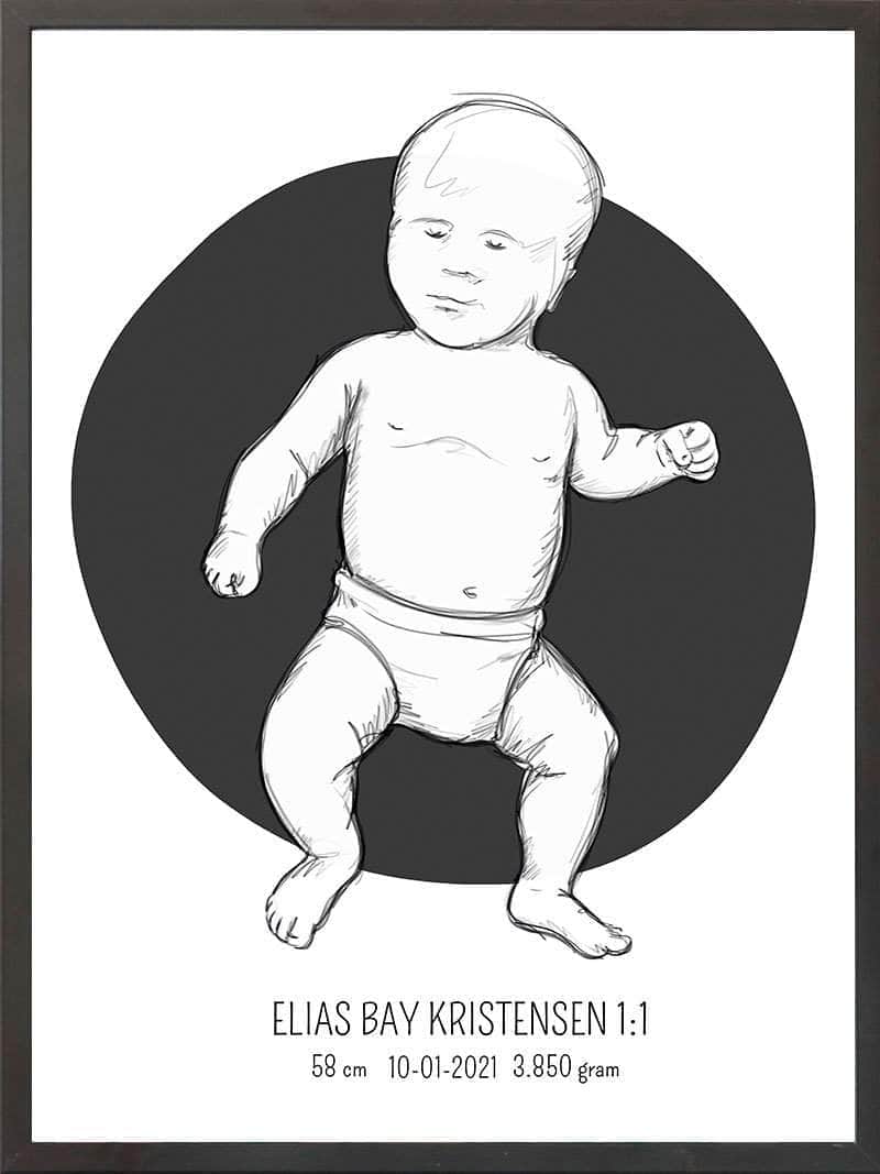 Birth Poster   Fødselsplakat  :  Tumling Lyserød