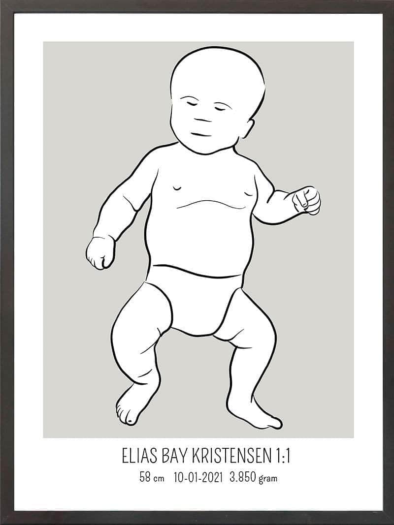 Birth Poster   Fødselsplakat  :  Tumling Lyserød
