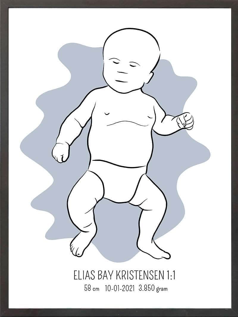 Birth Poster   Fødselsplakat  :  Tumling Lyserød