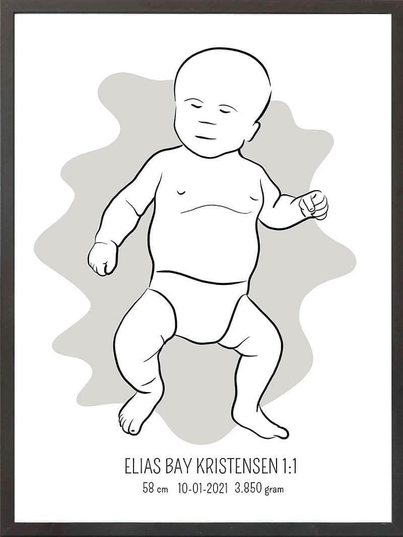 Birth Poster   Fødselsplakat  :  Tumling Lyserød