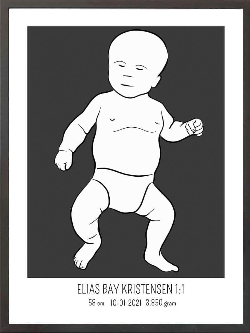 Birth Poster   Fødselsplakat  :  Tumling Lyserød