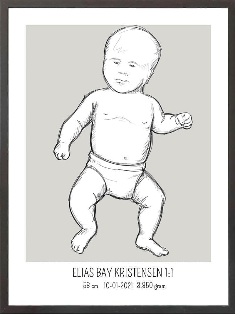 Birth Poster   Fødselsplakat  :  Tumling Lyserød