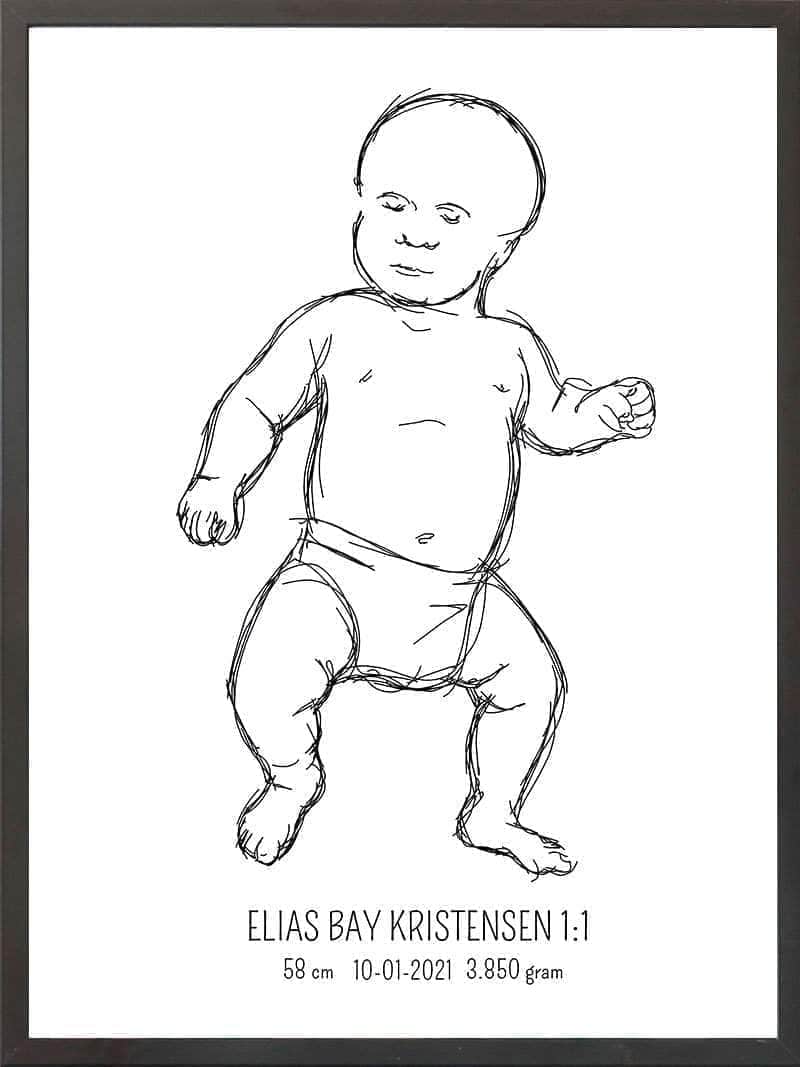 Birth Poster   Fødselsplakat  :  Tumling Lyserød