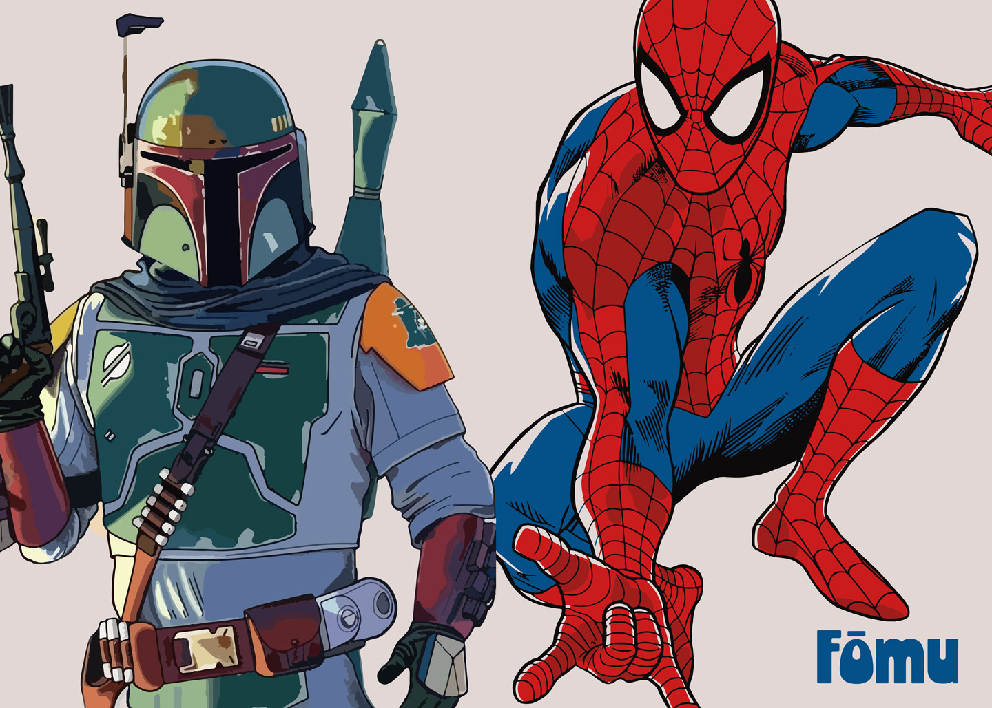 Boba Fett Og Spiderman Af Få Mu Illustrations