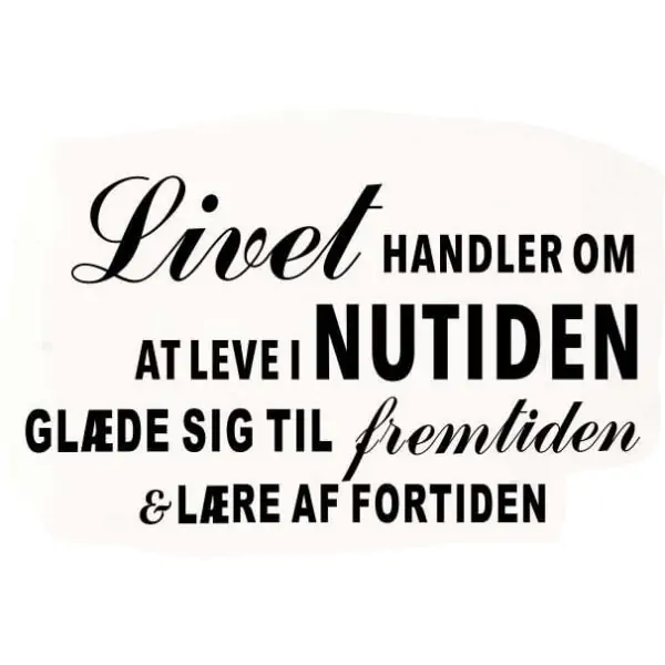 Citat Wallsticker  Livet Handler Om  43x76cm