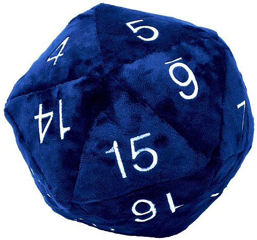 D20 Jumbo Plush Pillow Pude Dice Terning  26cm  Blue With Silver Ultra Pro  85856