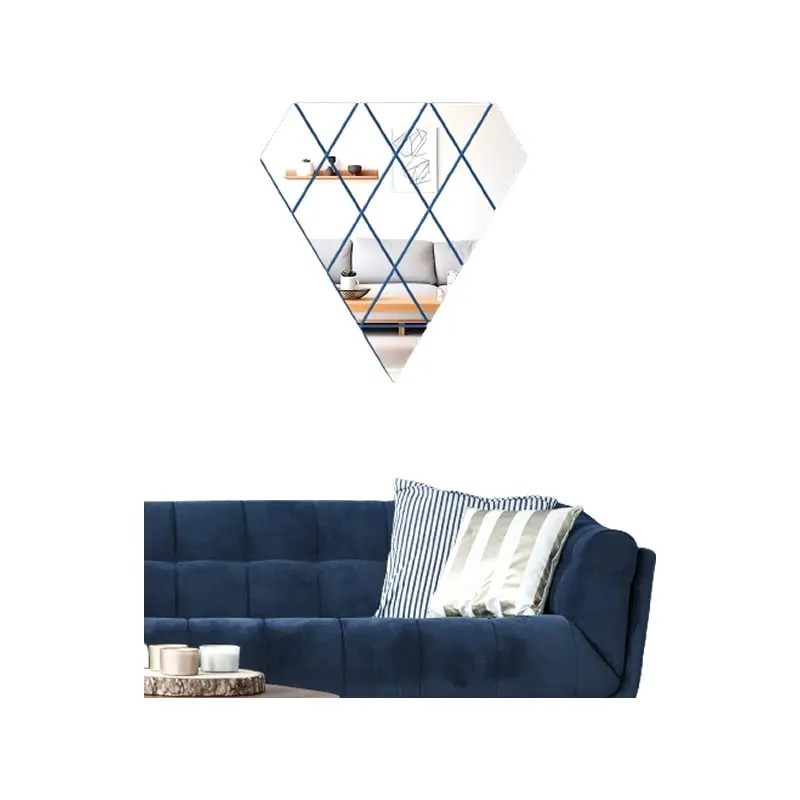 Diamantspejl Wallsticker  Flot Selvklæbende Akryl Spejl Klistermærker  28 4x29 7cm  14 Dele