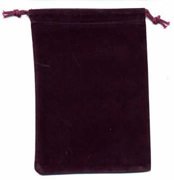 Dice Bag Chessex: Small Burgundy Suede Cloth Dice Bag Chx-02373