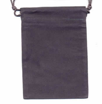 Dice Bag Chessex: Small Grey Suede Cloth Dice Bag Chx-02371