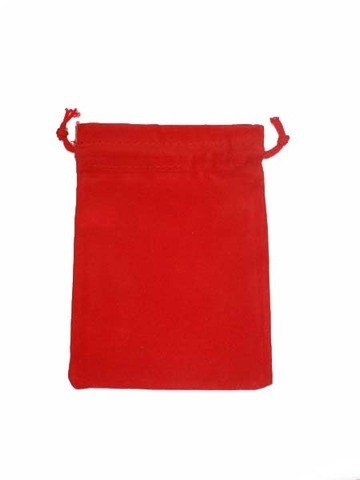 Dice Bag Chessex: Small Red Suede Cloth Dice Bag Chx-02374