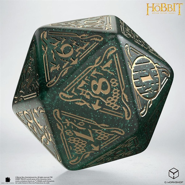 Dice 20 Sidet  D20  Terning The Hobbit Tcg: Jumbo Dice Verdant  Spindown   -workshop