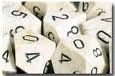 Dice Terninges 195 166   12 Stk    Sidet  D6  Marble Ivory   Black