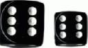 Dice Terninges 195 166   12 Stk    Sidet  D6  Opaque Black With White