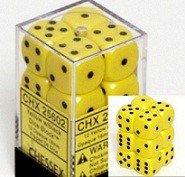 Dice Terninges 195 166   12 Stk    Sidet  D6  Opaque Yellow With Black