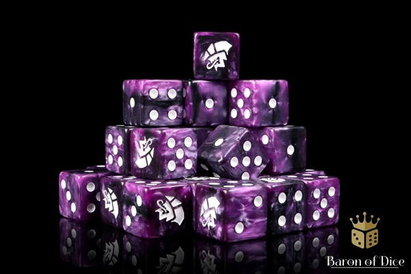 Dice Terninges 195 166 25 Terninger Baron Of Dice: D6 -sidet Alien Purple White Square Corners
