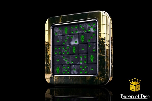 Dice Terninges 195 166 25 Terninger Baron Of Dice: D6 -sidet Day Of The Dead Green Coffin Square Corners