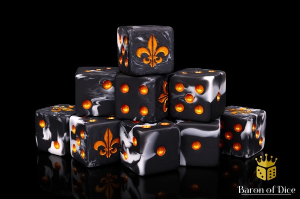 Dice Terninges 195 166 25 Terninger Baron Of Dice: D6 -sidet Fleur De Lis Heritage Square Corners