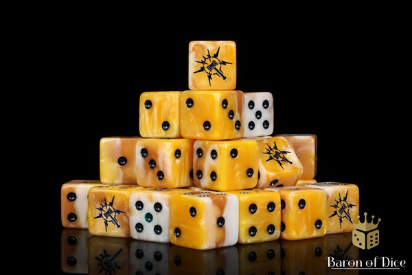 Dice Terninges 195 166 25 Terninger Baron Of Dice: D6 -sidet Lightning Hammer Golden Hues Square Corners