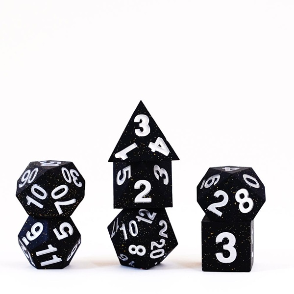 Dice Terninges 195 166     Terninger Fanroll: Sharp Edge Silicone Gold Scatter Dice Set