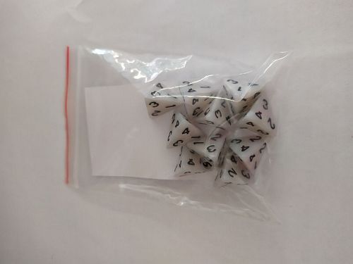 Dice Terninges 195 166   10 Terninger Kaissa Dice: Pearl Ivory Black D4    Sidet