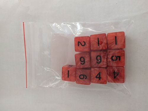 Dice Terninges 195 166   10 Terninger Kaissa Dice: Pearl Red Black D6    Sidet