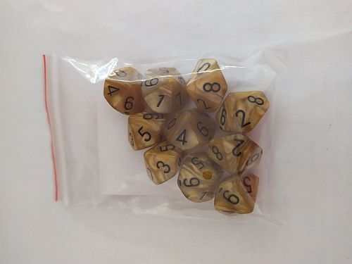 Dice Terninges 195 166   10 Terninger Kaissa Dice: Pearl Yellow Black D10  10 Sidet