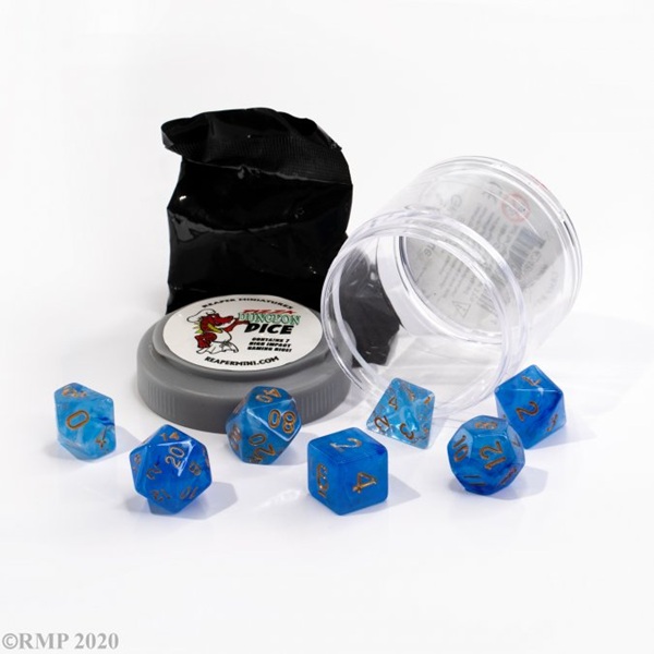 Dice Terninges 195 166      Terninger Reaper Miniatures Pizza Dungeon Dice: Gem Blue  Inkl    Figur