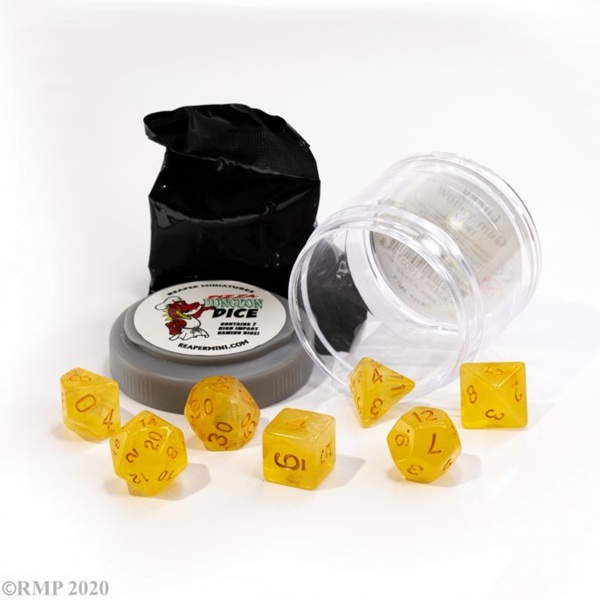 Dice Terninges 195 166      Terninger Reaper Miniatures Pizza Dungeon Dice: Gem Yellow  Inkl    Figur
