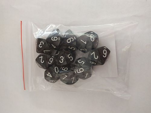Dice Terninges 195 166   10 Terninger Kaissa Dice: Pearl Black White D10  10 Sidet
