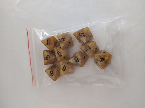 Dice Terninges 195 166   10 Terninger Kaissa Dice: Pearl Yellow Black D8    Sidet