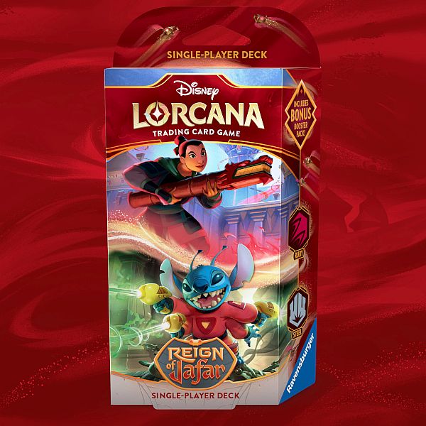 Disney Lorcana Tcg: Set   Reign Of Jafar Single-player Starter Deck: Ruby Steel  Mulan   Stitch