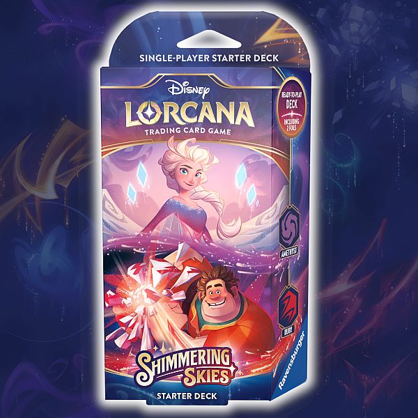 Disney Lorcana Tcg: Set   Shimmering Skies Starter Deck: Amethyst Ruby  Elsa   Ralph