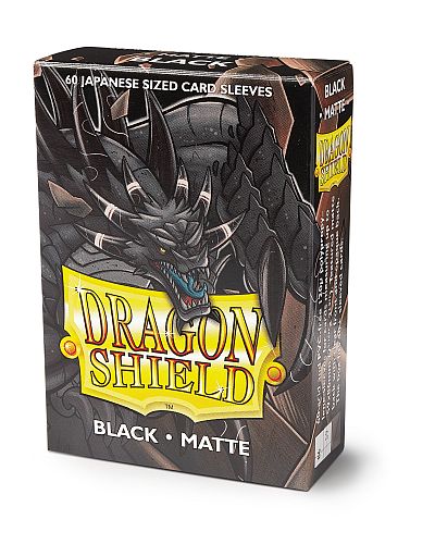 Dragon Shield Small Japanese Size Deck Protectors Matte: Black  Sort  60 Lommer Dragonshield  Yugioh  Sleeves  At-11102