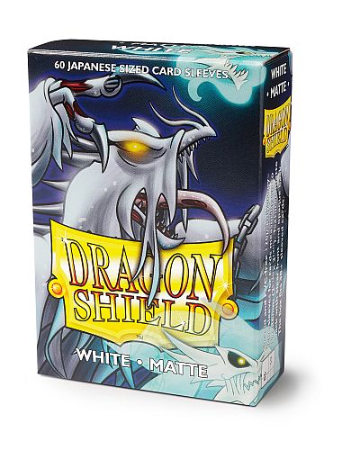 Dragon Shield Small Japanese Size Deck Protectors Matte: White  Hvid  60 Lommer Dragonshield  Yugioh  Sleeves  At-11105