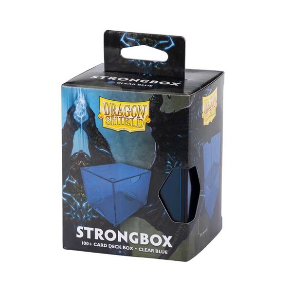 Dragon Shield Strongbox  Gaming Deck Box  Clear Blue  Bl 195 165  Holder 100  Kort Dragonshield  At-19005