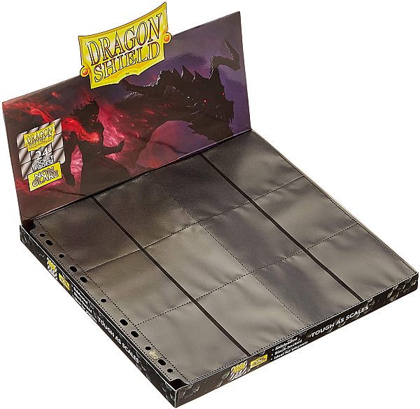 Dragon Shield 24-pocket Pages: Matte Non-glare  Mappelommer Til Ringbind 11 Huller  Side-loading Black  Sort   50