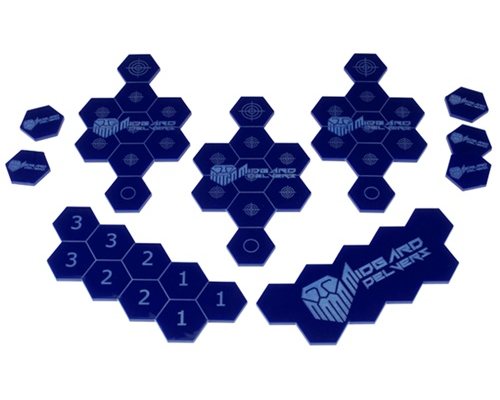 Dreadball Accessories Game Board: Acrylic Inserts: Midgard Delvers  Blue