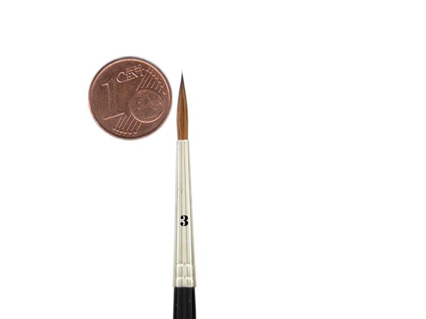 Feldherr Kolinsky Red Sable Brush Size      195 152    7mm   Visible Hair Length 14mm