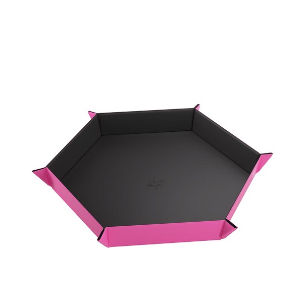 Gamegenic Magnetic Dice Tray Hexagonal: Black Pink