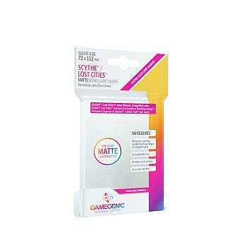 Gamegenic Matte Boardgame Sleeves: Scythe Lost Cities  Magenta Code  72   112 Mm Clear  Transparent   60 Kortlommer