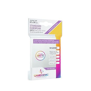Gamegenic Matte Standard European-sized Sleeves: 62   94 Mm Clear  Transparent   50 Kortlommer