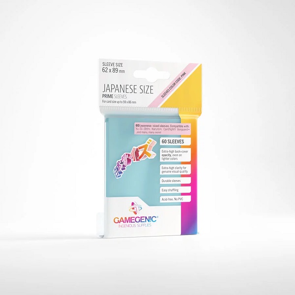 Gamegenic: Prime Sleeves: Small Japanese Size Clear  Transparent   60 Kortlommer
