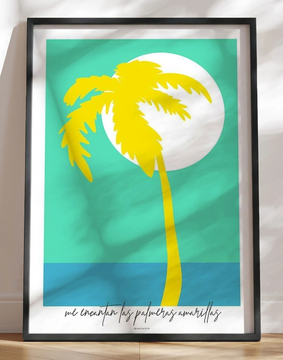 Kunstplakat Gul Palme