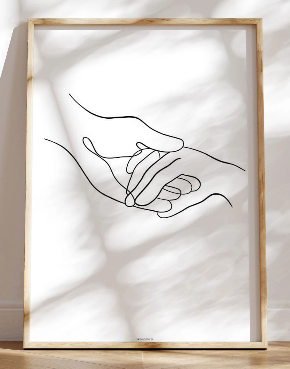 Line Art Take My Hands Plakat