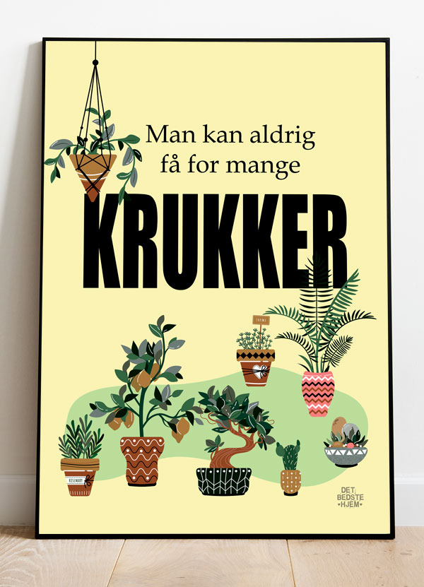 Man Kan Aldrig Få For Mange Krukker-plakat 21 29 A4 Kr 199 -