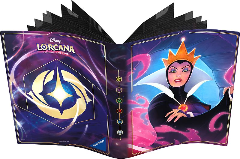 Mappe Disney Lorcana Tcg: Set 01-04  The First Chapter : The Queen Wicked And Vain Lorebook Card Portfolio Album  -pocket  Holder 64 Kort     Oversized Kort