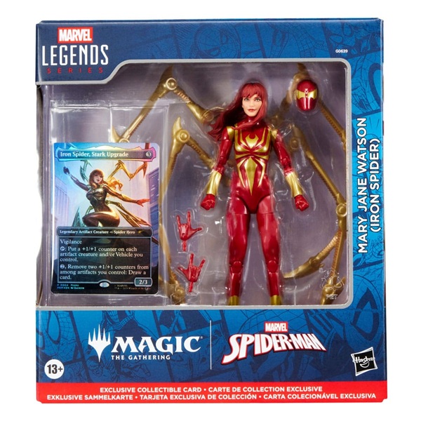 Marvel Legends Magic: The Gathering: Spider-man Mary Jane Watson  Iron Spider   Plus Exclusive Foil Card  Action Figure 15 Cm