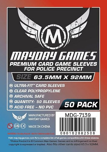 Mayday Games  Quot Police Precinct Quot  Card Sleeves  Premium  63 5x92m 50 Lommer  May7139