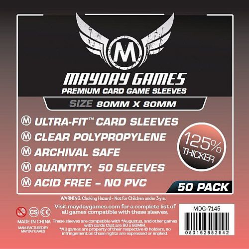 Mayday Games Square Card Sleeves  Premium  80x80mm 50 Lommer  May7145