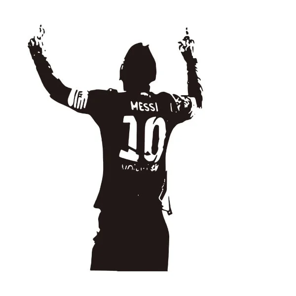 Messi Takker De Højere Magter  Flot Fodbold Wallsticker  56x40cm